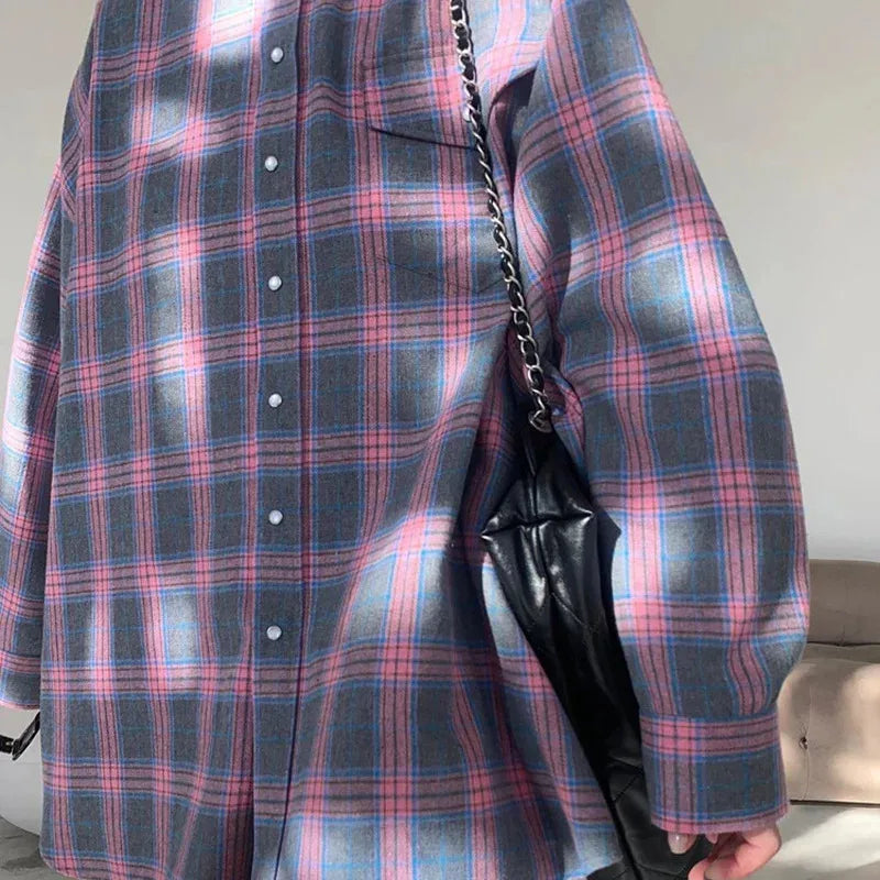 Oversized Plaid Shirt Jacket