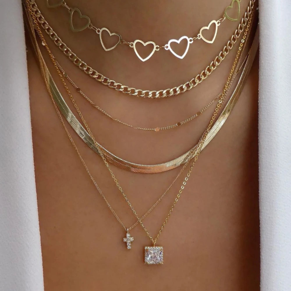 Vintage Layered Pendant Necklace