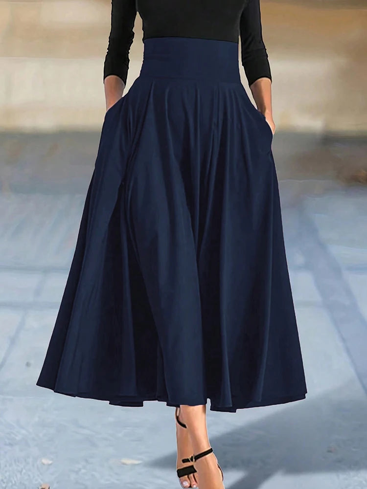 Elegant A-Line Midi Skirt