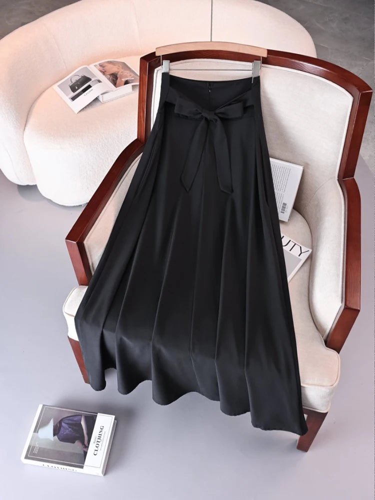 Elegant A-Line Midi Skirt