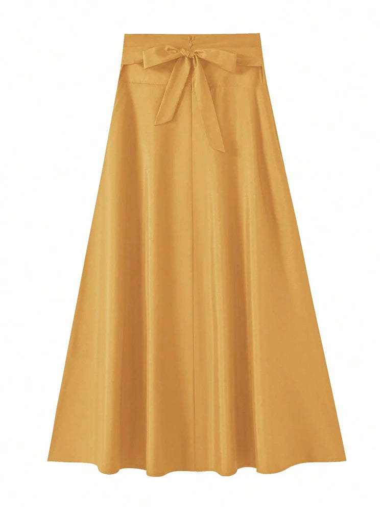 Elegant A-Line Midi Skirt