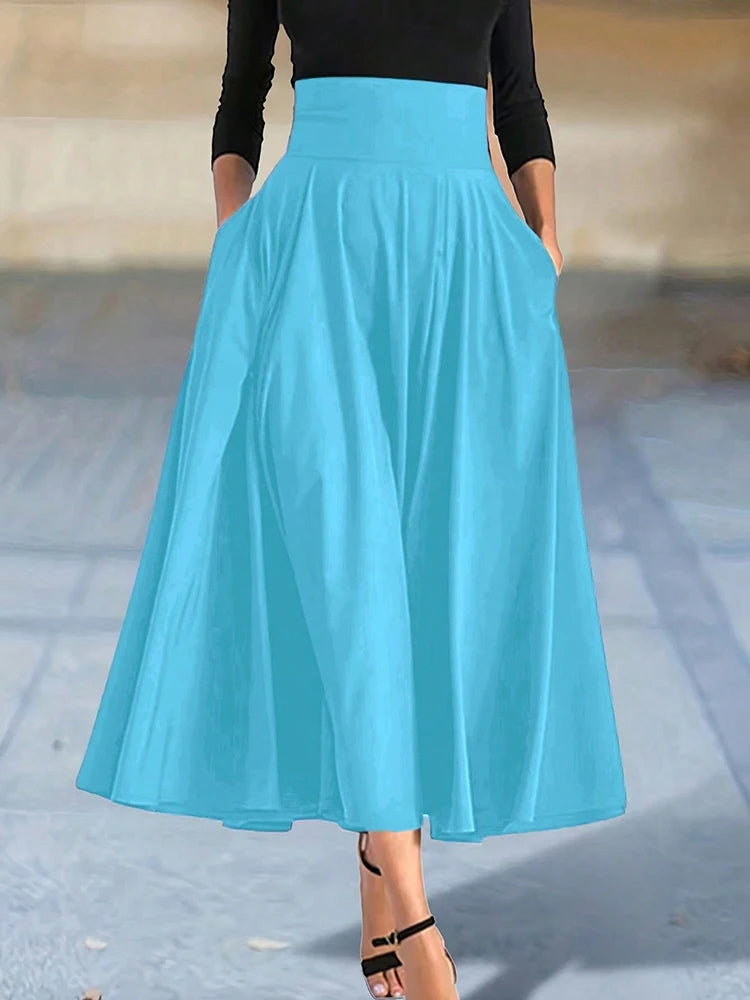 Elegant A-Line Midi Skirt