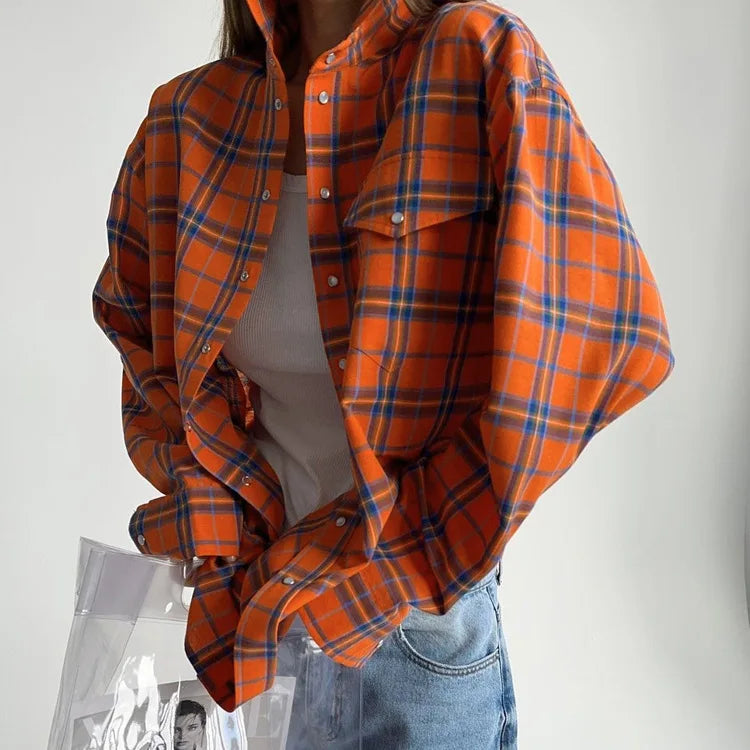 Oversized Plaid Shirt Jacket