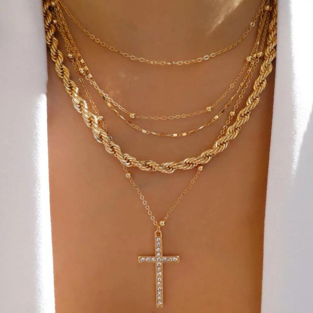 Vintage Layered Pendant Necklace