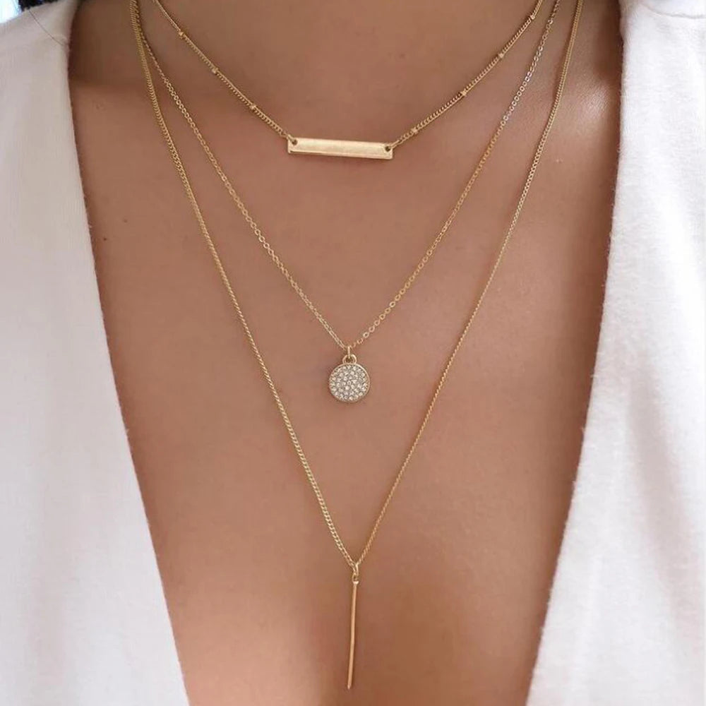 Vintage Layered Pendant Necklace