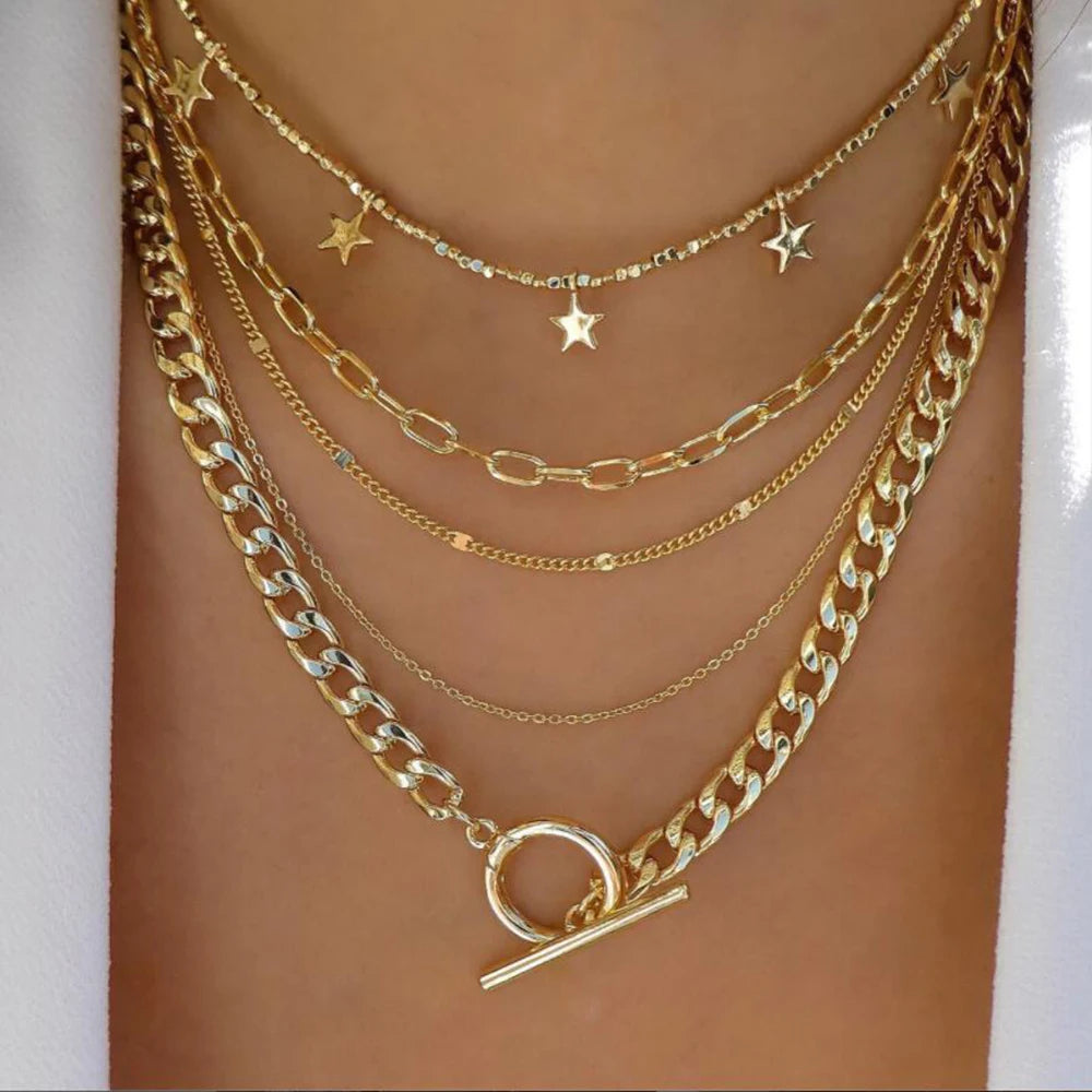 Vintage Layered Pendant Necklace