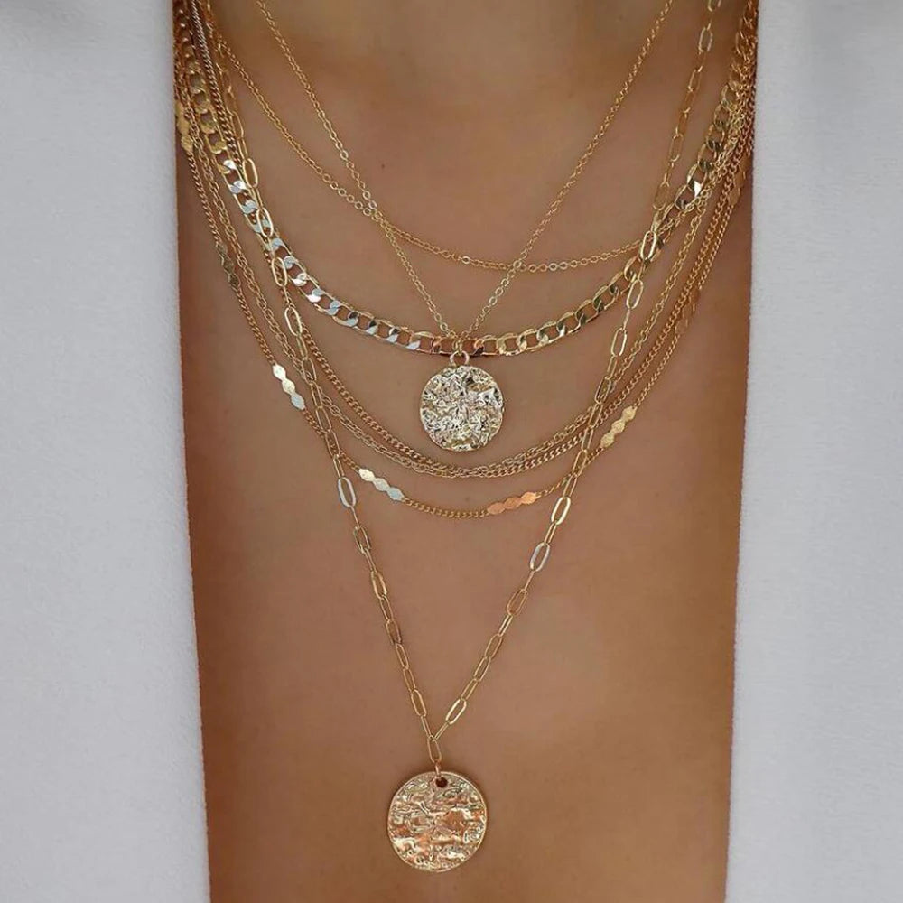 Vintage Layered Pendant Necklace
