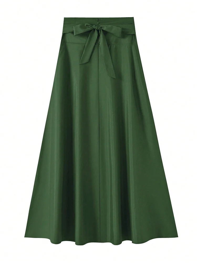 Elegant A-Line Midi Skirt