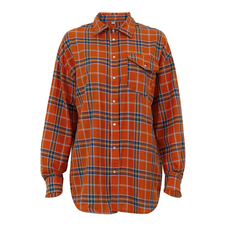 Oversized Plaid Shirt Jacket