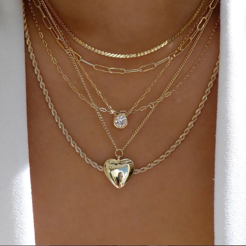 Vintage Layered Pendant Necklace