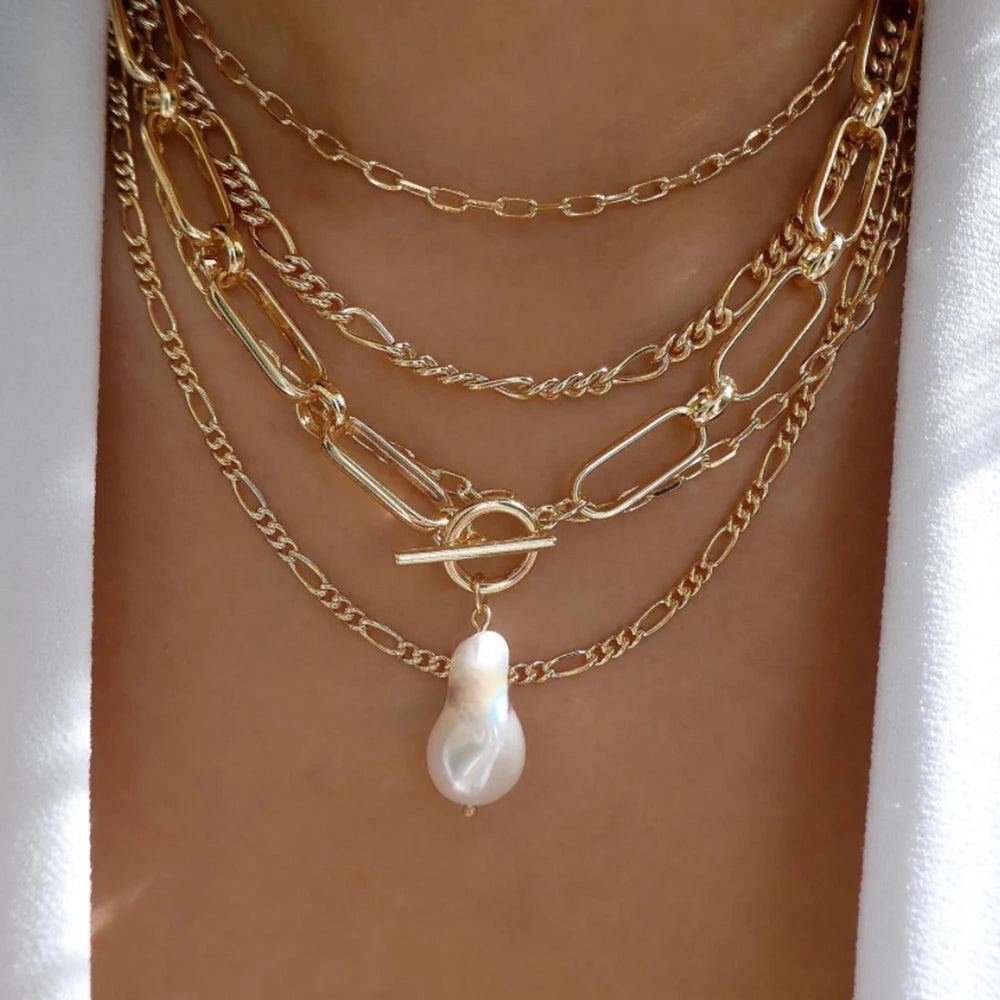 Vintage Layered Pendant Necklace