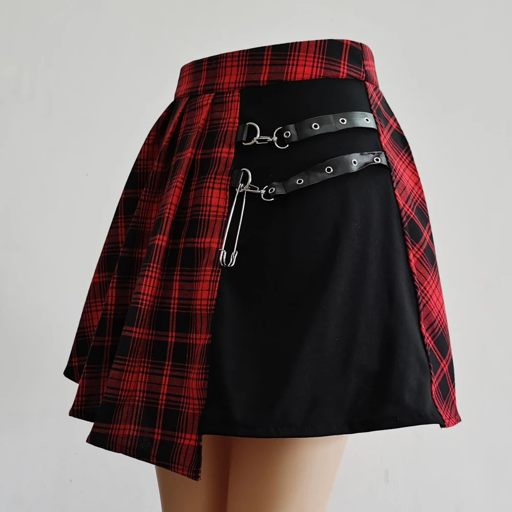 Plaid Pleated Mini Skirt