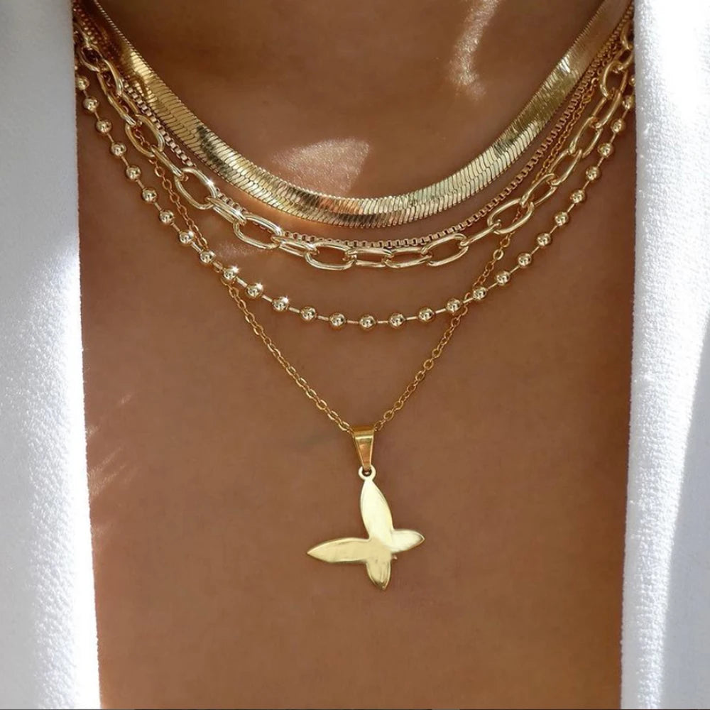 Vintage Layered Pendant Necklace
