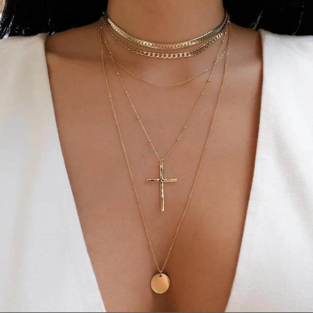 Vintage Layered Pendant Necklace
