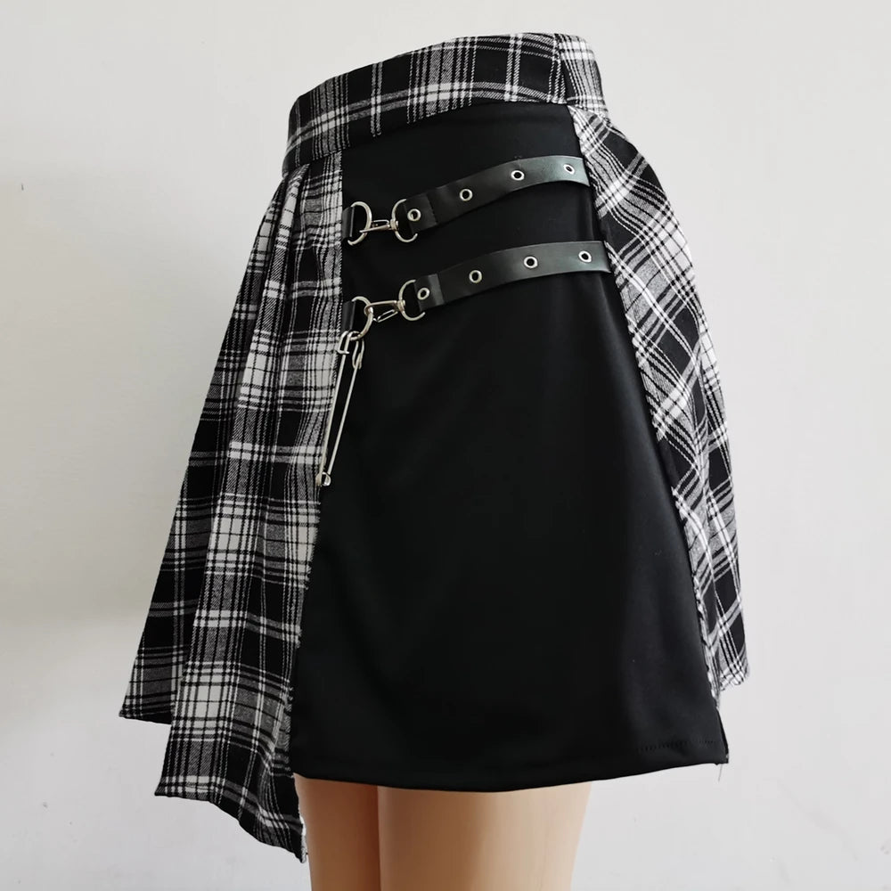 Plaid Pleated Mini Skirt