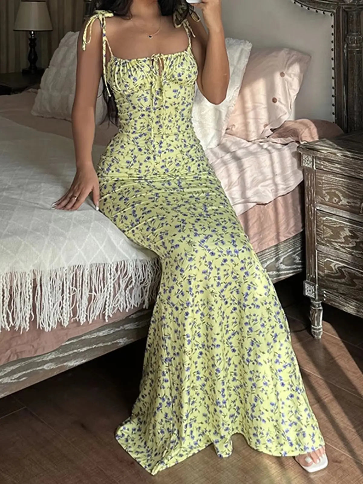 Floral Split Midi Dress