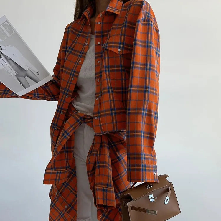 Oversized Plaid Shirt Jacket