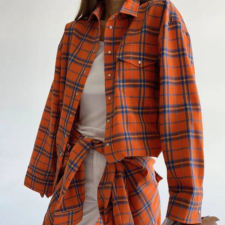 Oversized Plaid Shirt Jacket