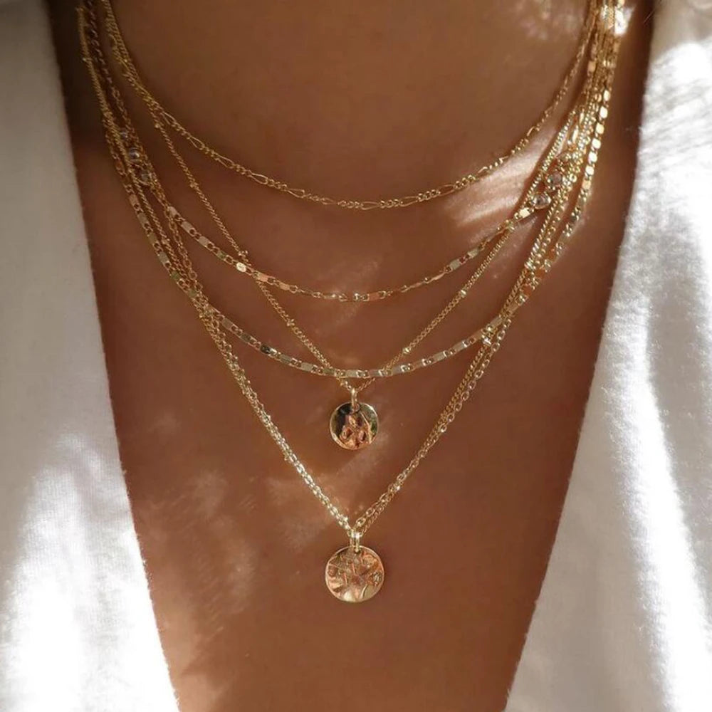 Vintage Layered Pendant Necklace