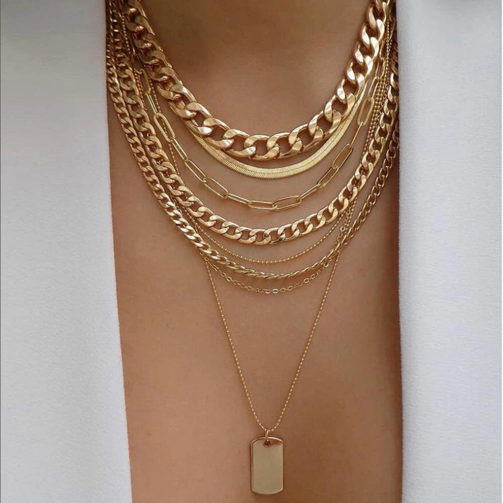 Vintage Layered Pendant Necklace