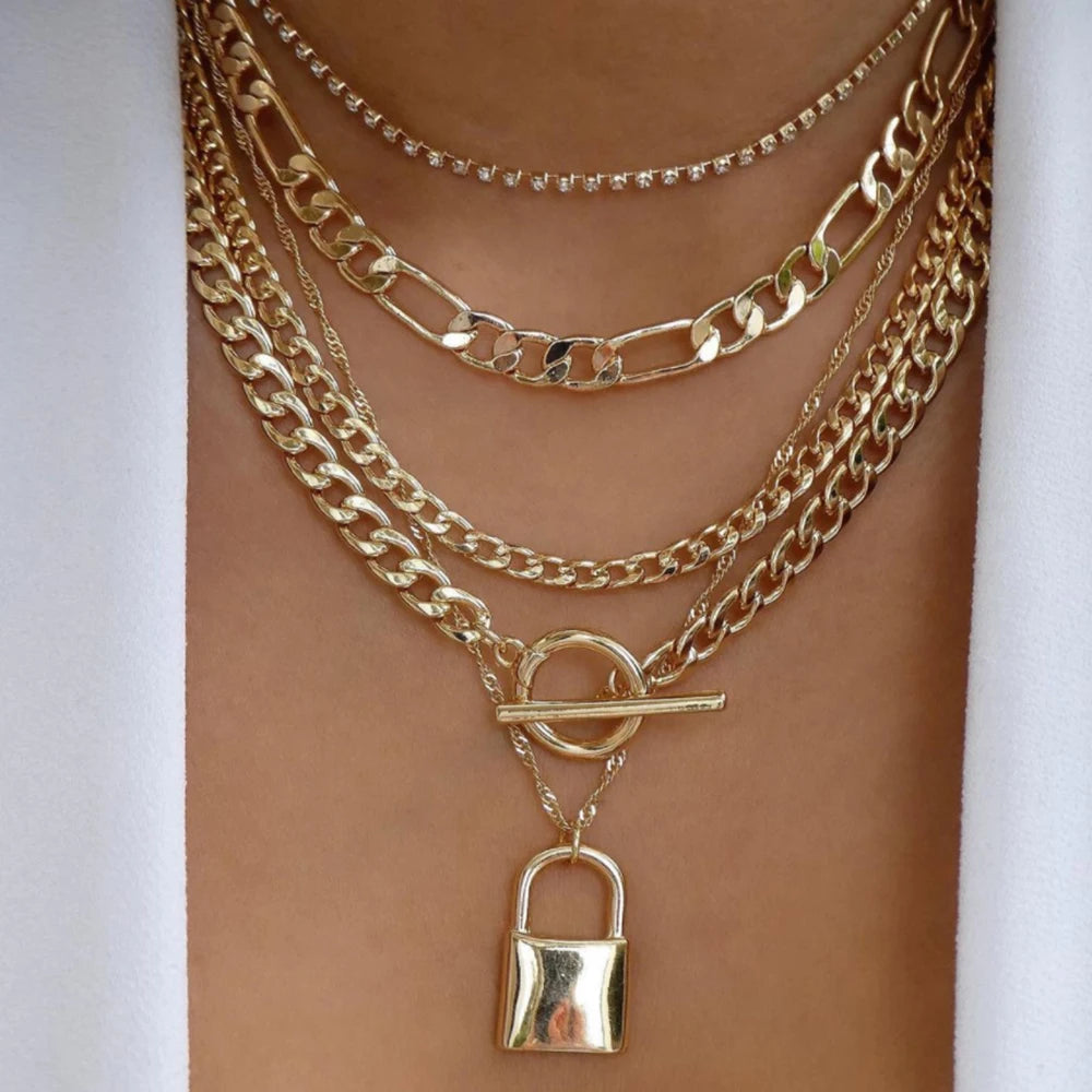 Vintage Layered Pendant Necklace