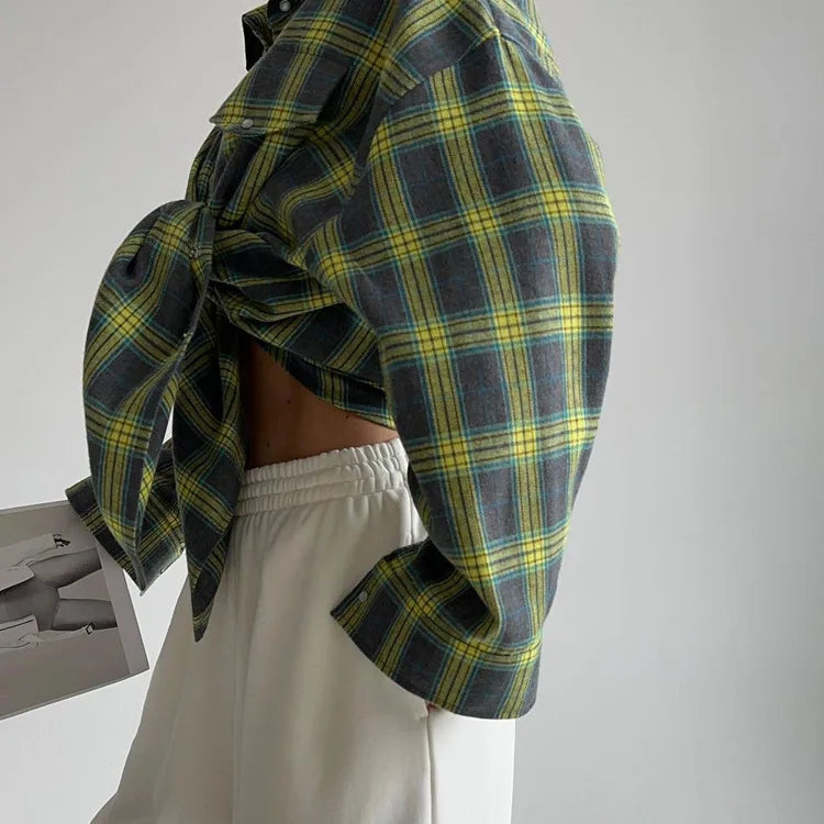 Oversized Plaid Shirt Jacket