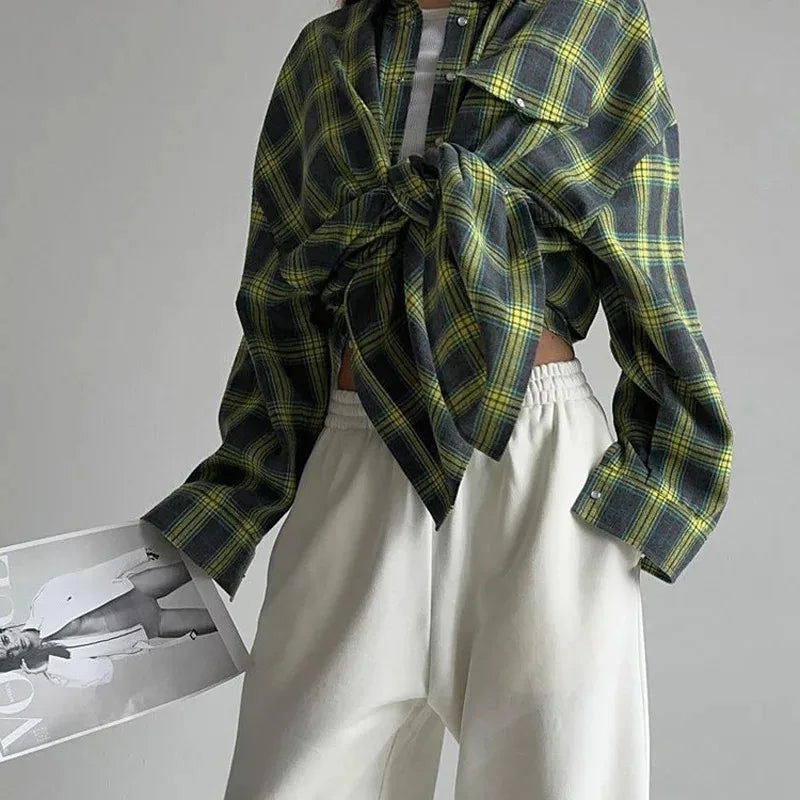 Oversized Plaid Shirt Jacket
