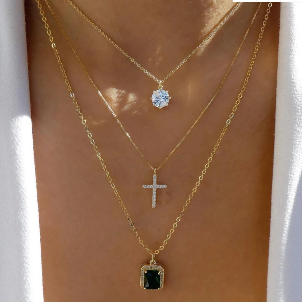 Vintage Layered Pendant Necklace
