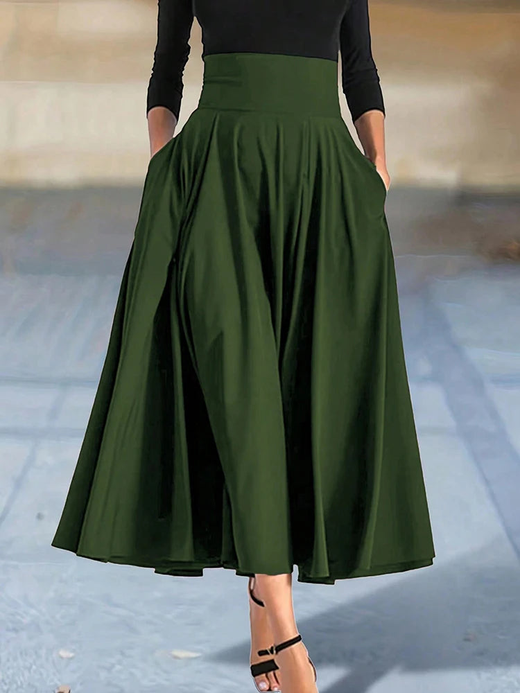 Elegant A-Line Midi Skirt