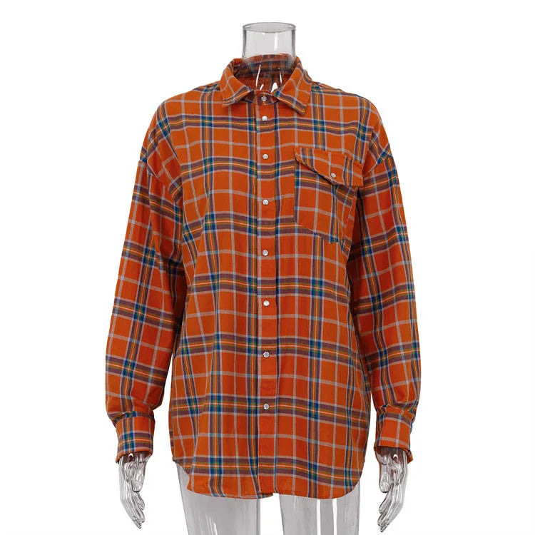 Oversized Plaid Shirt Jacket