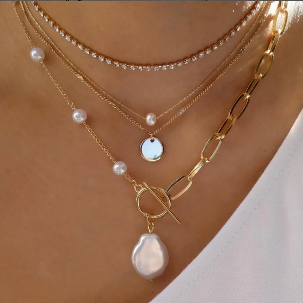 Vintage Layered Pendant Necklace